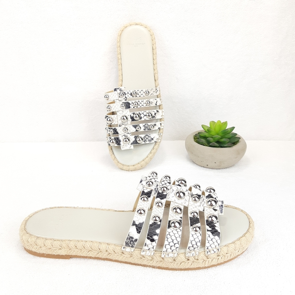 MARC FISHER TAMIE STUDDED ESPADRILLES SANDALS